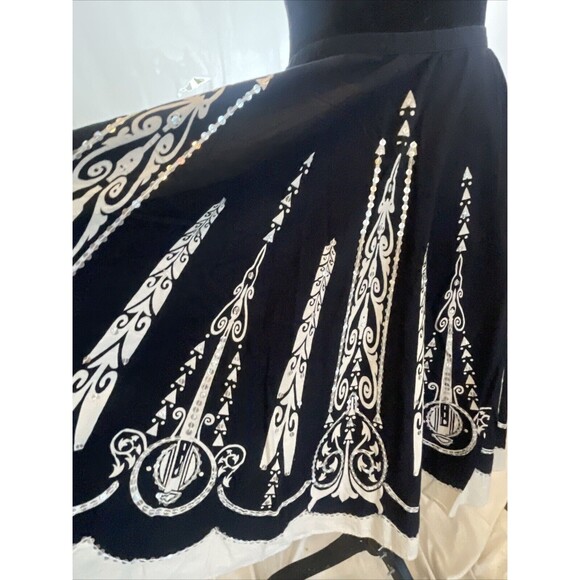 Full swing Midi cotton skirt boho cottagecore sequin Black and white Fairy Sz 4 - Picture 3 of 7